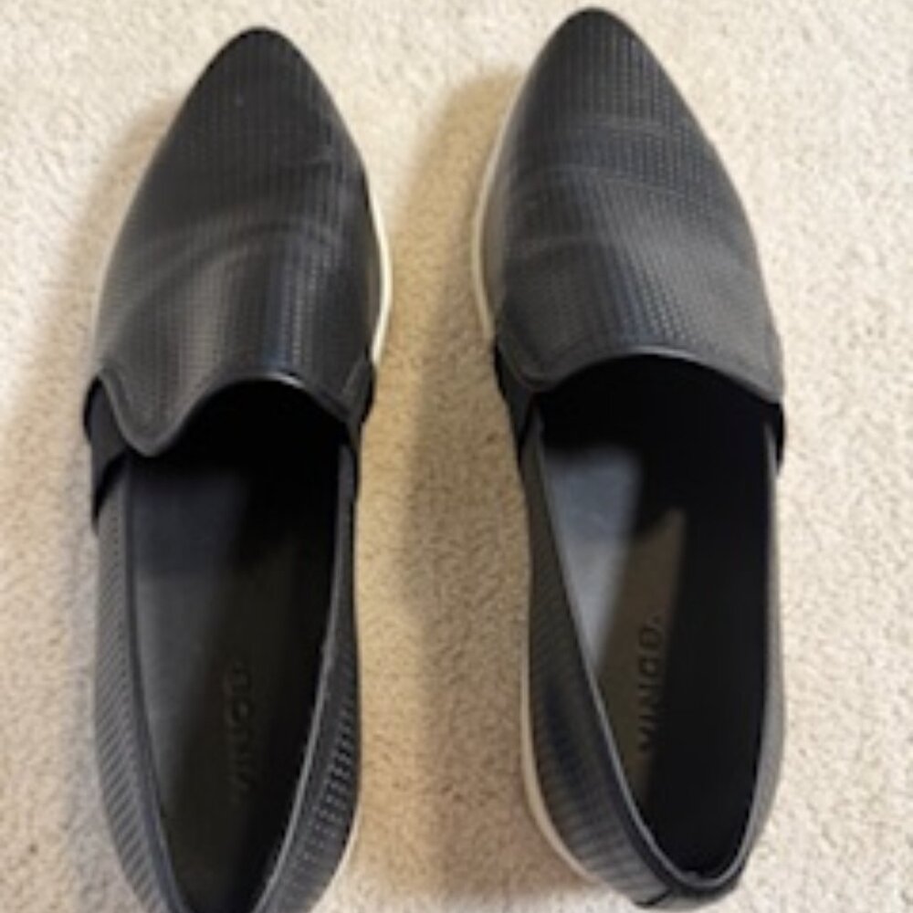 Vince black slip-on shoes. Size 8.5. Like new condition.